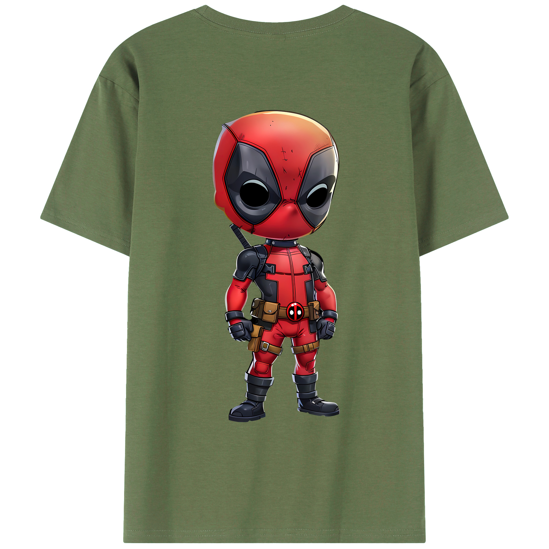 （画像用） Deadpool デッドプール 綿100％ メンズ半袖Tシャツ（バックプリント） 通気性